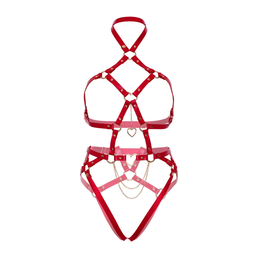 LEG AVENUE - PETTORINA HEART ROSSO L
